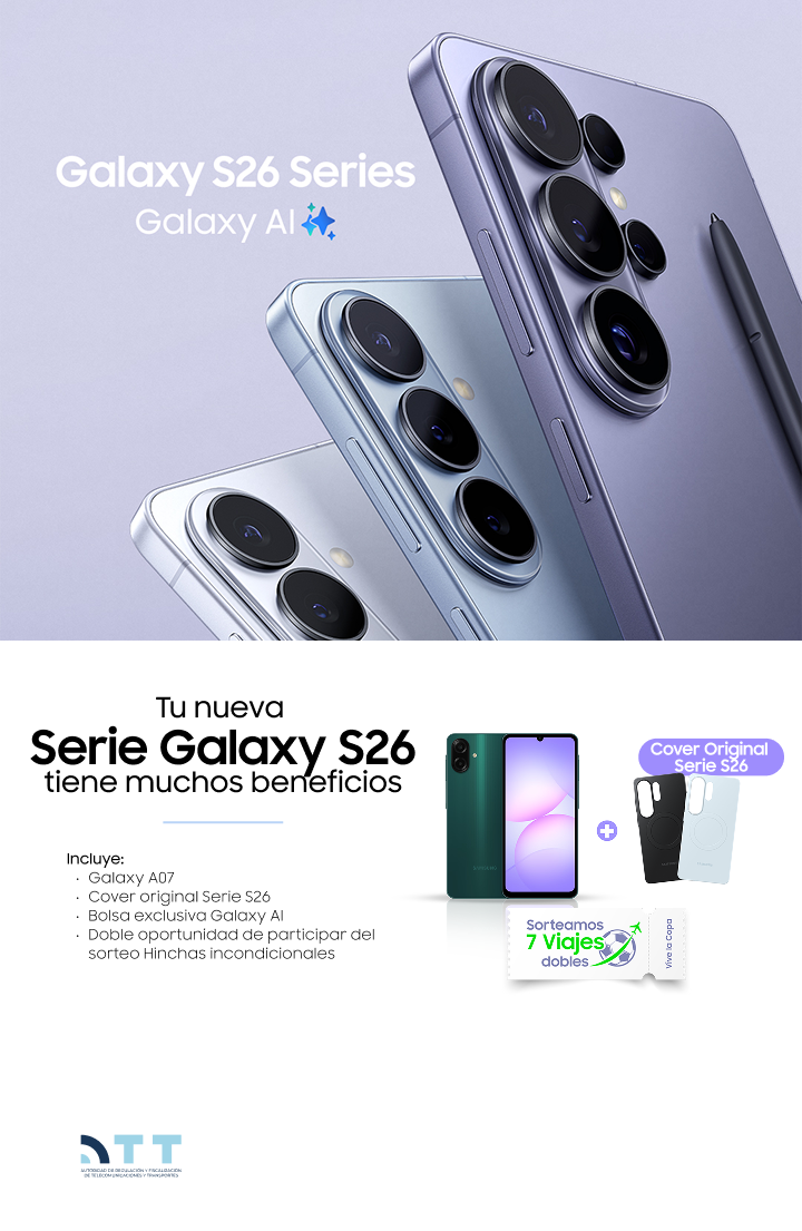 Galaxy S26 Series - Combo Promocional con Galaxy A07 y Cover Original