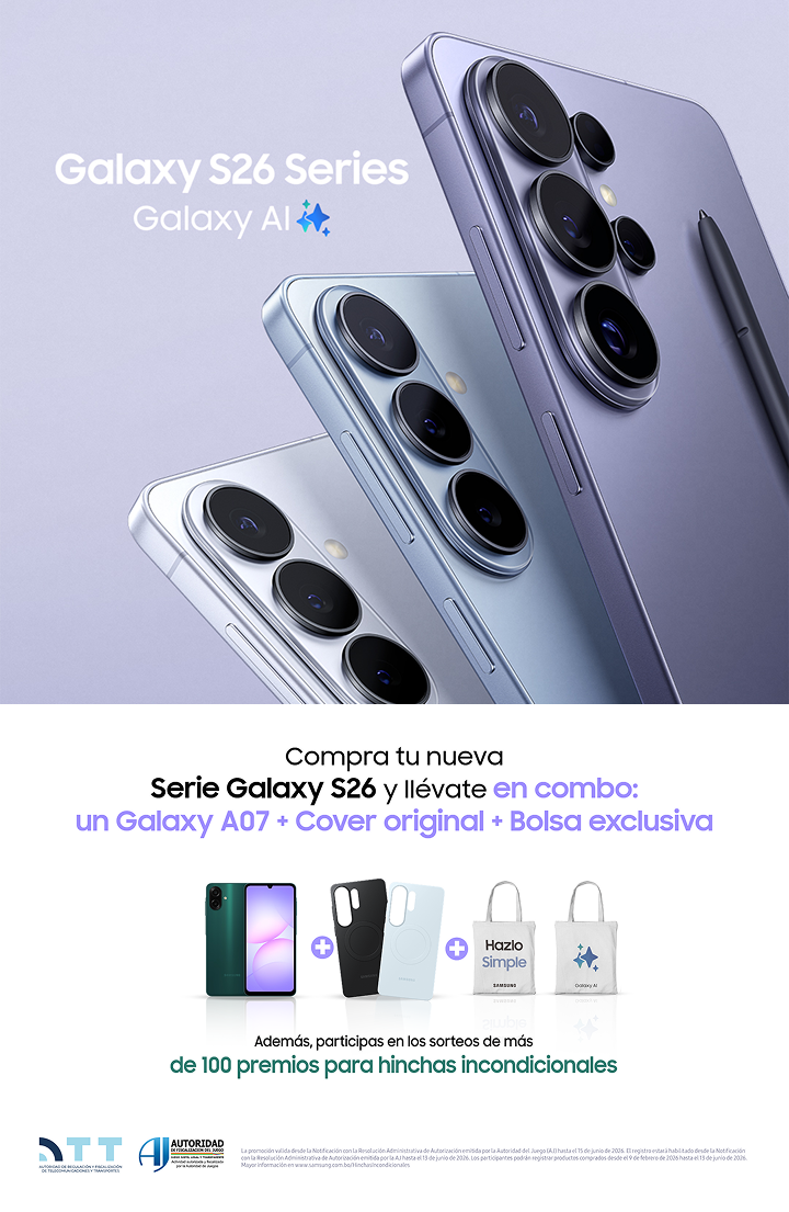 Galaxy S26 Series - Combo Promocional con Galaxy A07 y Cover Original